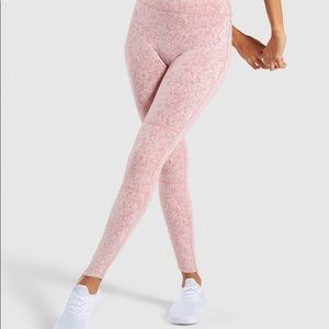 Gymshark Fleur Texture Leggings - Brick Red XS